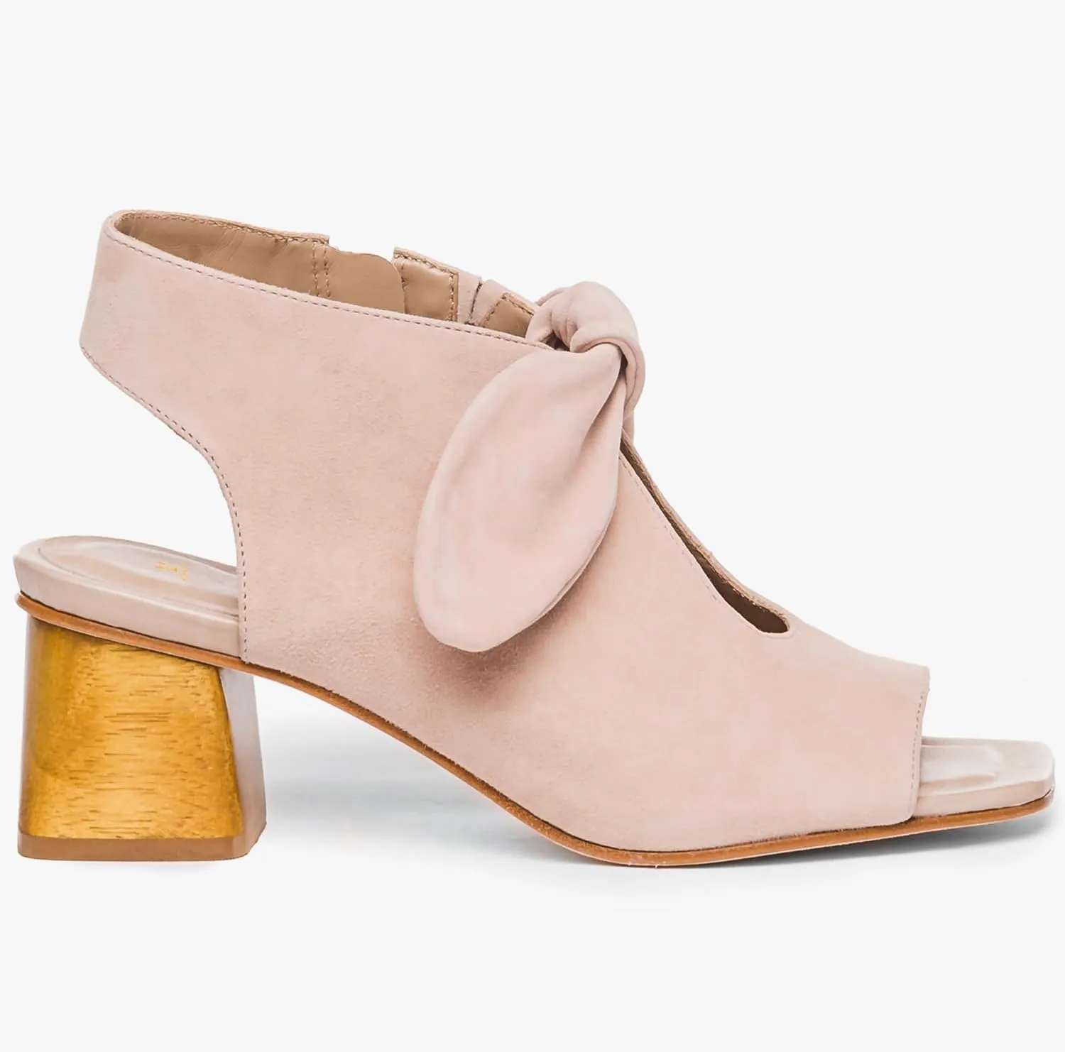 MOOMMO Women Heeled Sandals with Bow Open Toe Low Chunky Block Heel Sandal Booties Cutout 2" Heels Backless Slingback Dress Shoes Peep Toe Back Zipper Suede Sandal Dressy Summer Beach Casual 4-13 M US