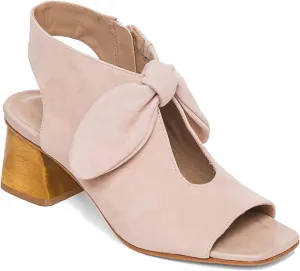 MOOMMO Women Heeled Sandals with Bow Open Toe Low Chunky Block Heel Sandal Booties Cutout 2" Heels Backless Slingback Dress Shoes Peep Toe Back Zipper Suede Sandal Dressy Summer Beach Casual 4-13 M US