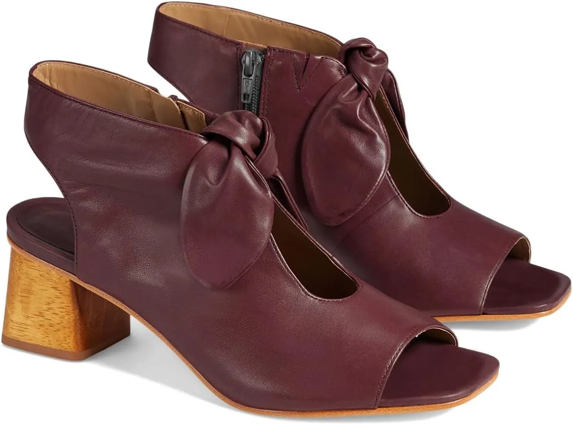 MOOMMO Women Heeled Sandals with Bow Open Toe Low Chunky Block Heel Sandal Booties Cutout 2" Heels Backless Slingback Dress Shoes Peep Toe Back Zipper Suede Sandal Dressy Summer Beach Casual 4-13 M US