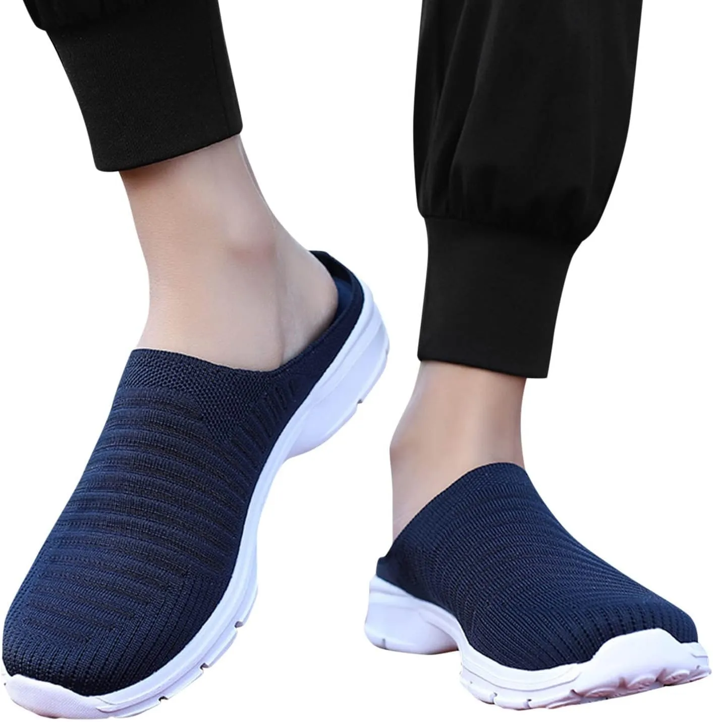 Mules for Women 2025 Backless Walking Sneakers Mens Tennis Shoes Cute Ladies Casual Shoes Slip On Sneakers Platform Tennis Shoe Casual Loafers