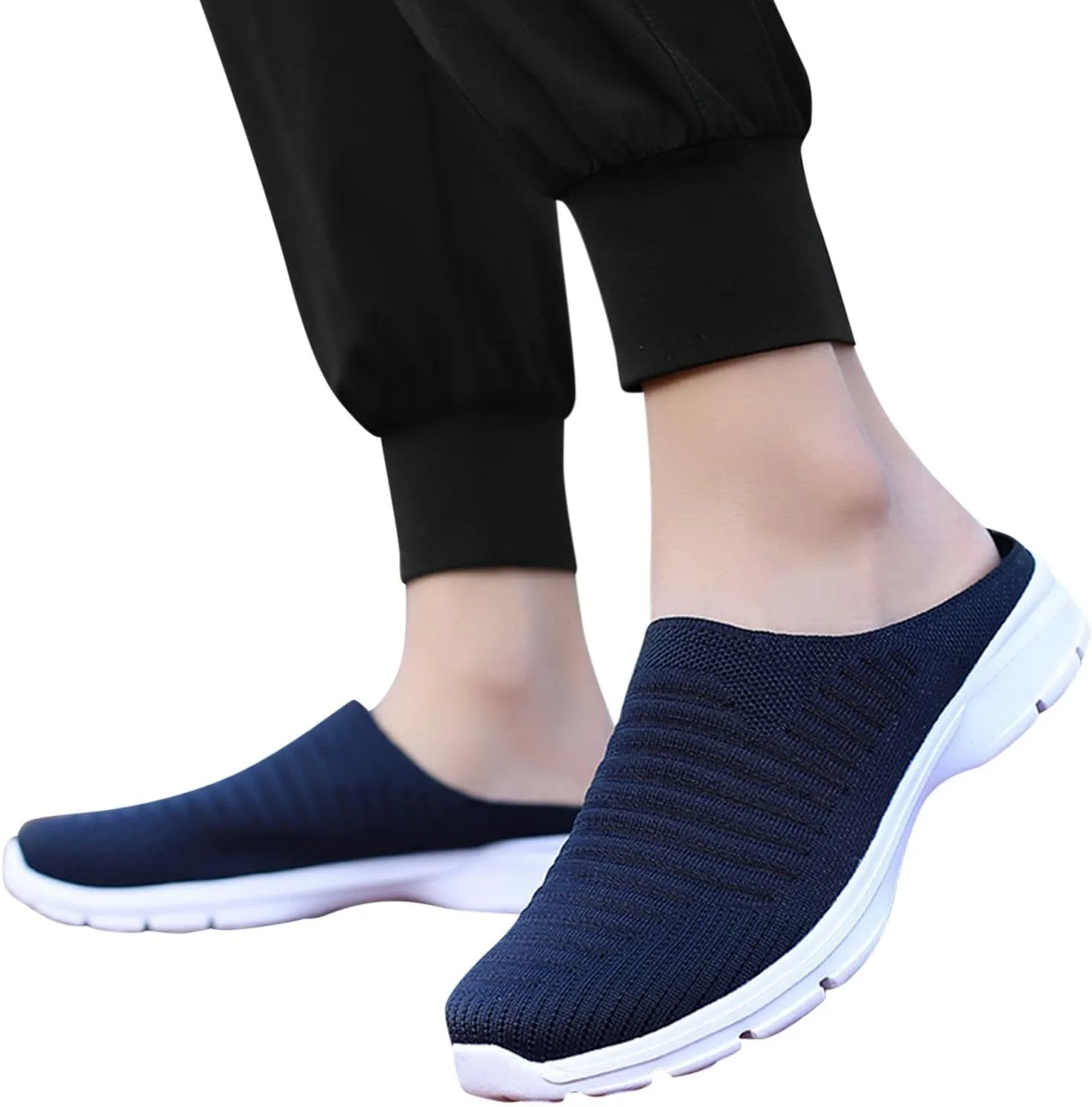 Mules for Women 2025 Backless Walking Sneakers Mens Tennis Shoes Cute Ladies Casual Shoes Slip On Sneakers Platform Tennis Shoe Casual Loafers