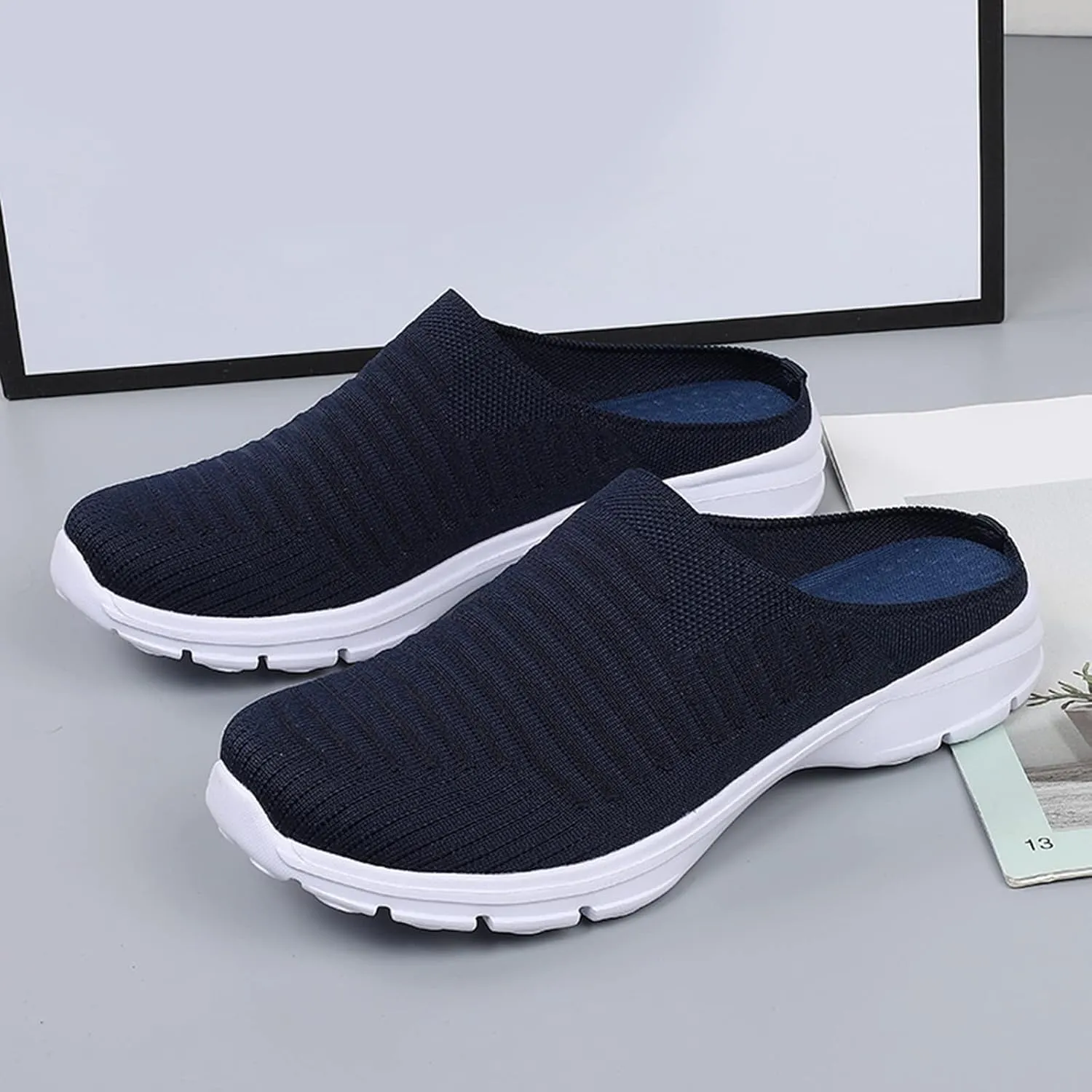 Mules for Women 2025 Backless Walking Sneakers Mens Tennis Shoes Cute Ladies Casual Shoes Slip On Sneakers Platform Tennis Shoe Casual Loafers