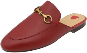 Mules for Women Genuine Leather Flat Low Heel Slip-on Loafer Slingback Slide Slippers