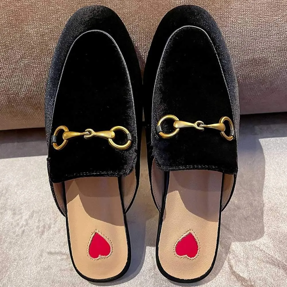 Mules for Women Genuine Leather Flat Low Heel Slip-on Loafer Slingback Slide Slippers