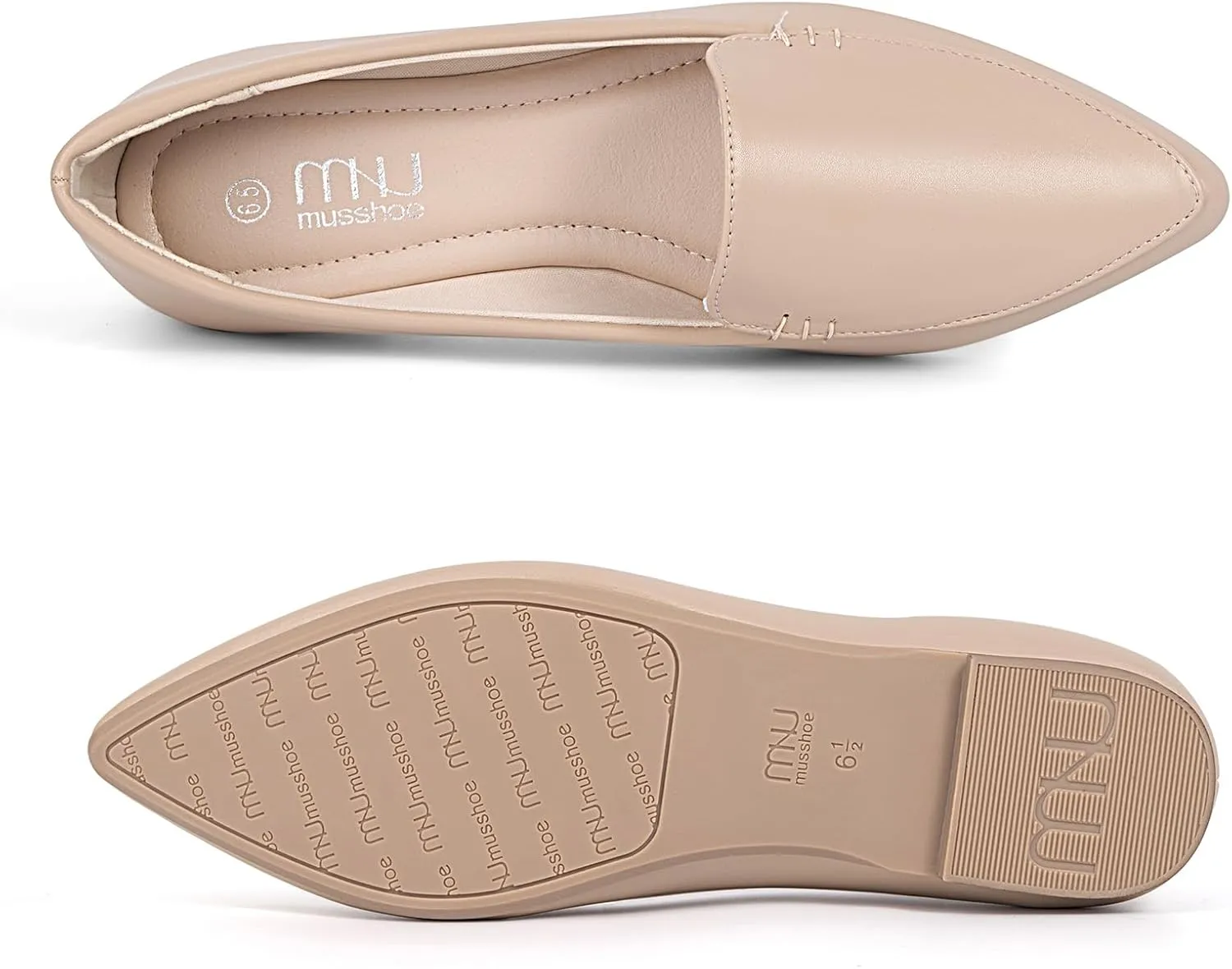 MUSSHOE Loafers for Women Comfortable Pointed Toe Memory Foam Women's Loafers
