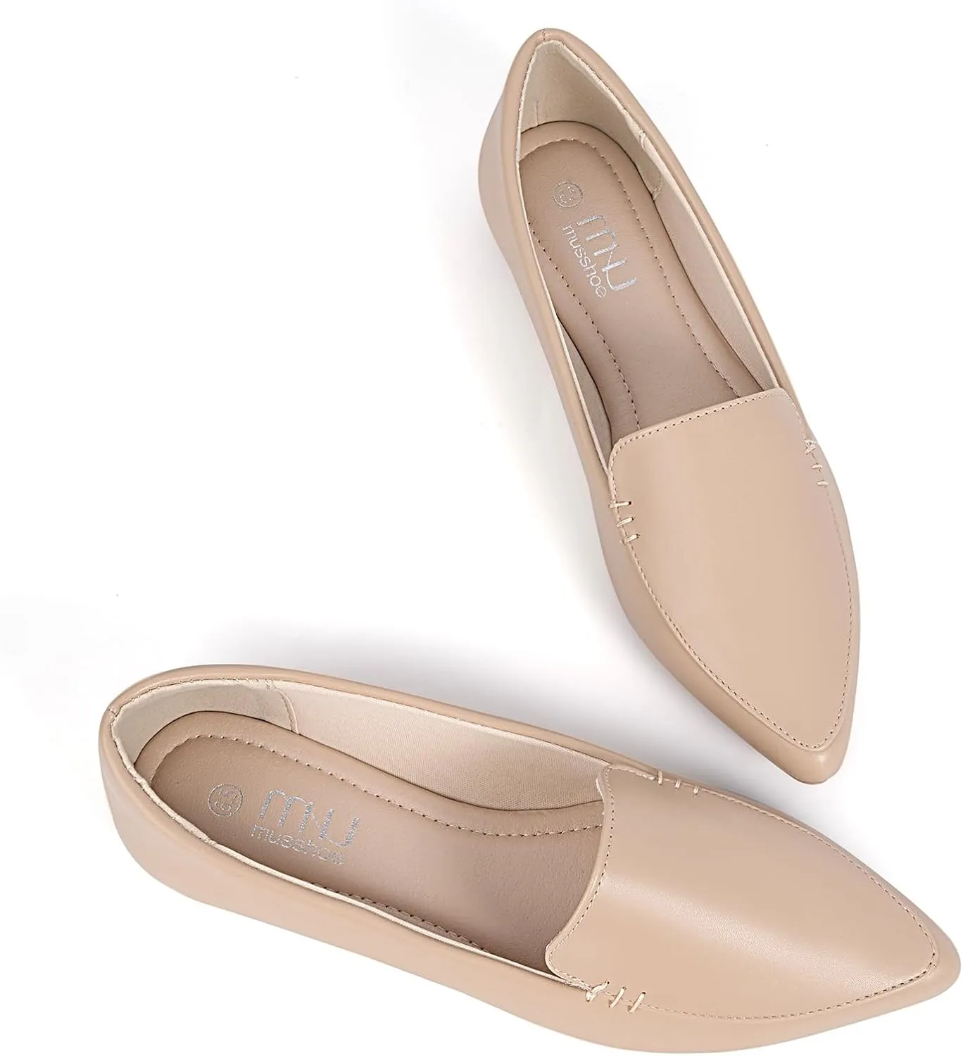 MUSSHOE Loafers for Women Comfortable Pointed Toe Memory Foam Women's Loafers