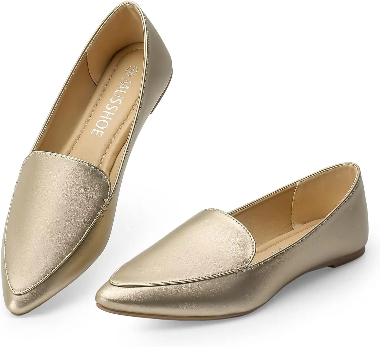 MUSSHOE Loafers for Women Comfortable Pointed Toe Memory Foam Women's Loafers