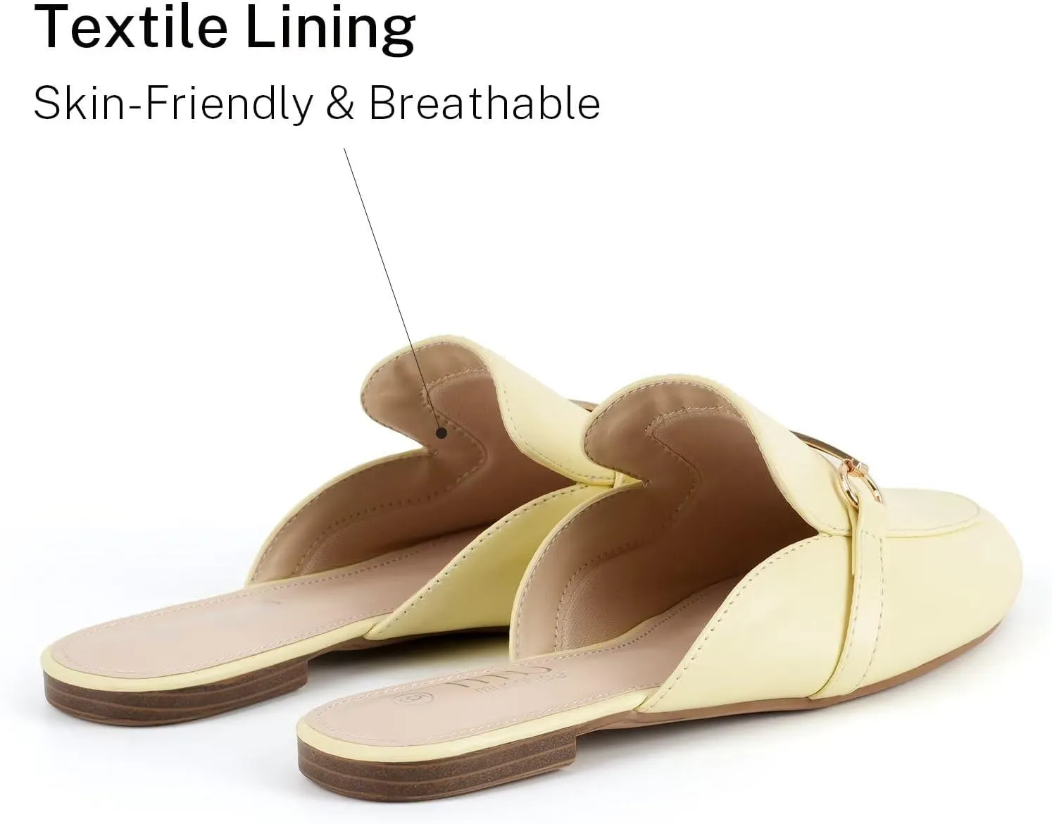 MUSSHOE Mules for Woman Buckle Flats Comfortable Slip on Women Mules Flats Shoes Backless Loafers