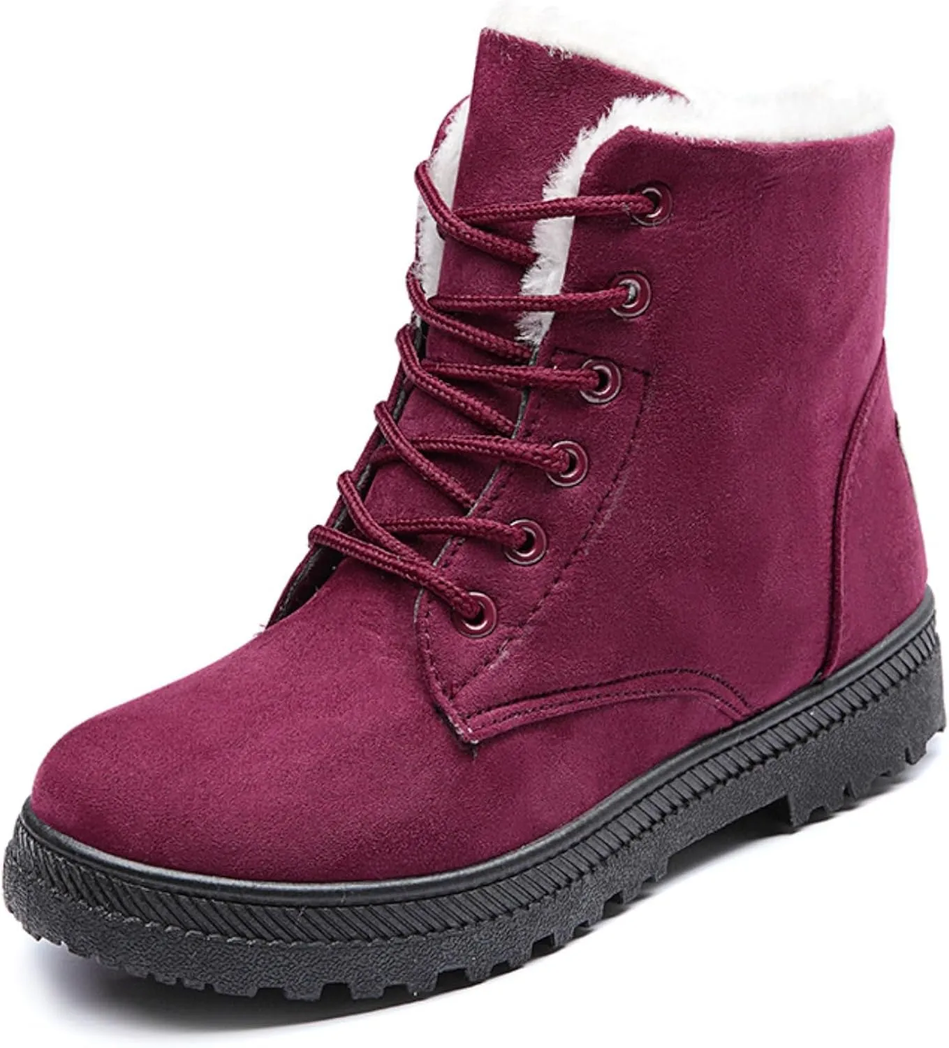 Myallfeet Women's Suede Warm Snow Boots Winter Comfortable Plush Wool Boots Outdoor Anti-Skid And Warm Cotton Boots