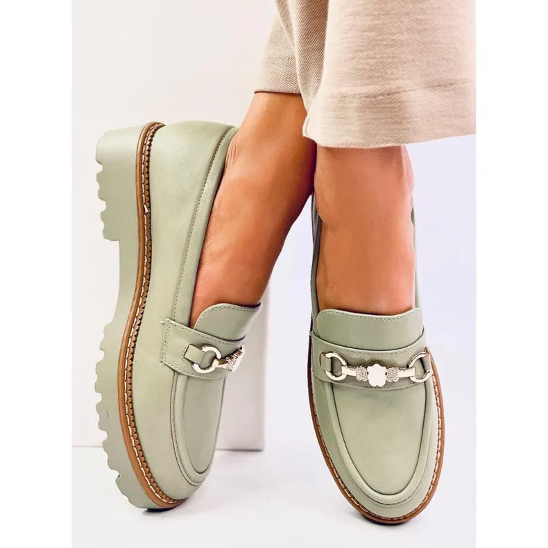 NEW Woman Platform Loafers  - Green