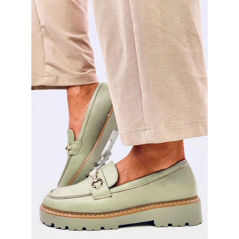 NEW Woman Platform Loafers  - Green