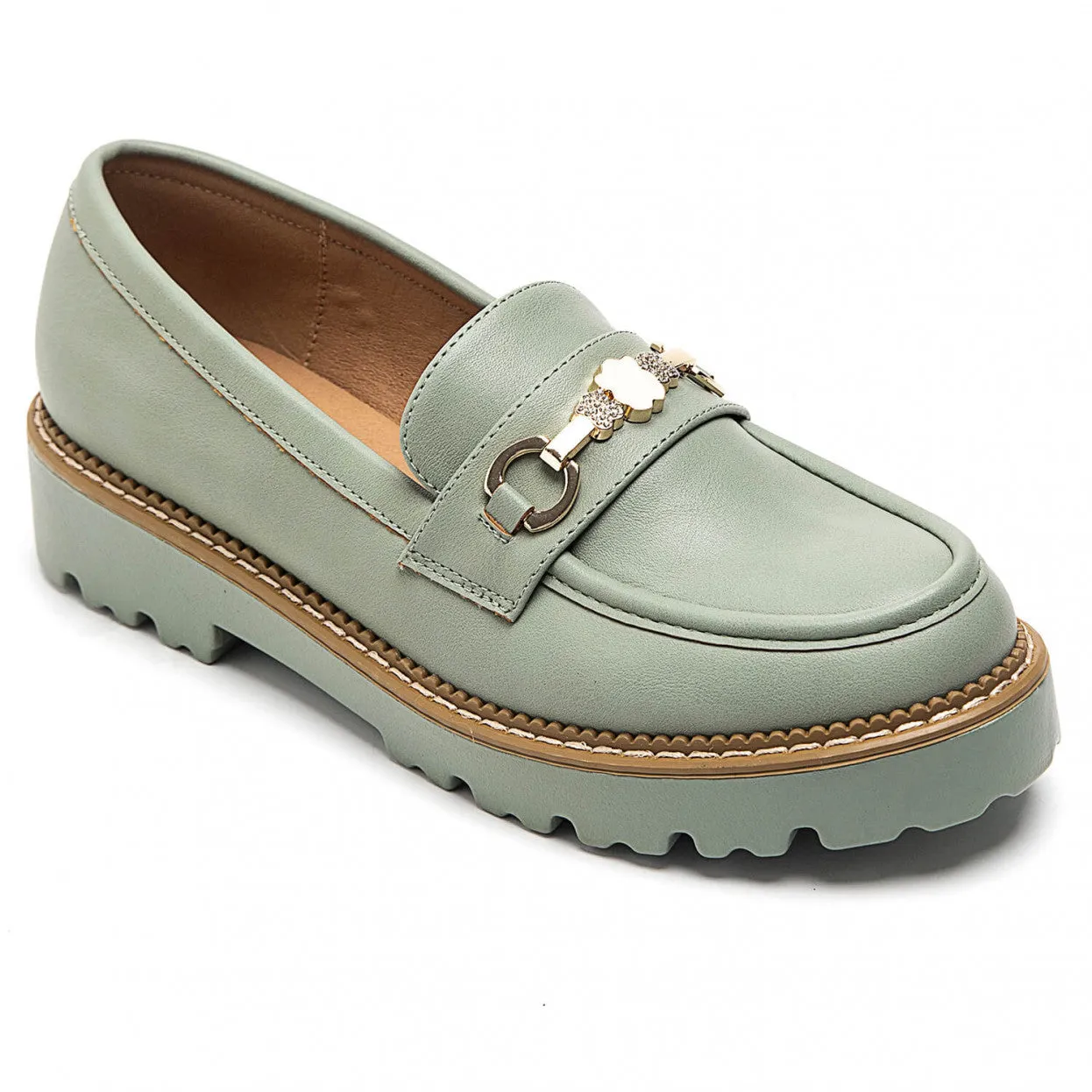 NEW Woman Platform Loafers  - Green