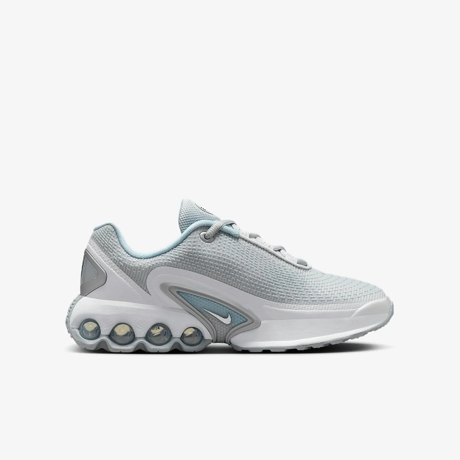 Nike Air Max Dn Big Kids' Shoes (HQ3256-043, Pure Platinum/Glacier Blue/White/Metallic Silver)