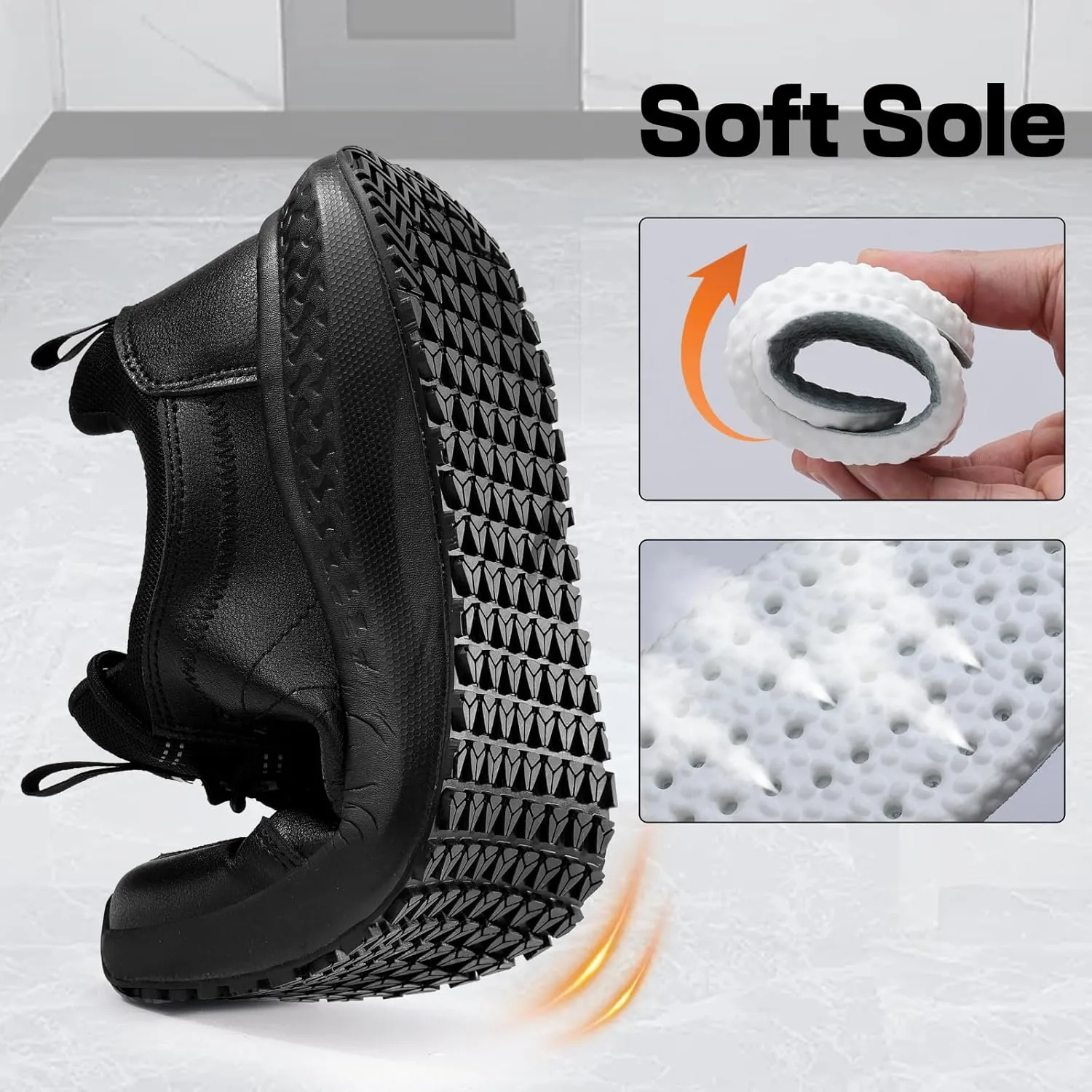 Non Slip Work Shoes for Men Women Breathable Mens Work Shoes Lightweight Water Resistant Walking Sneakers Chef Kitchen Slip Resistant Comfortable Restaurant Food Service Sneakers Casual