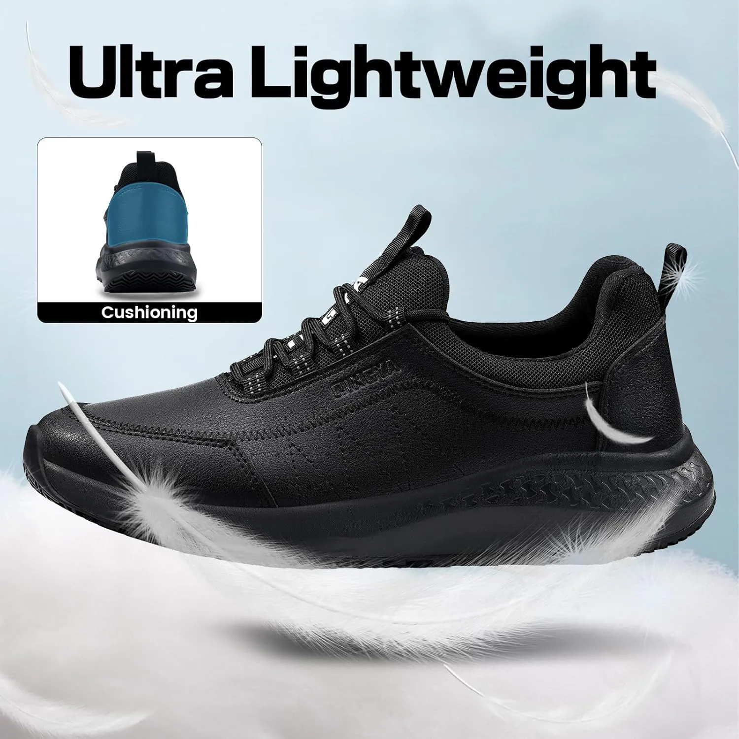 Non Slip Work Shoes for Men Women Breathable Mens Work Shoes Lightweight Water Resistant Walking Sneakers Chef Kitchen Slip Resistant Comfortable Restaurant Food Service Sneakers Casual
