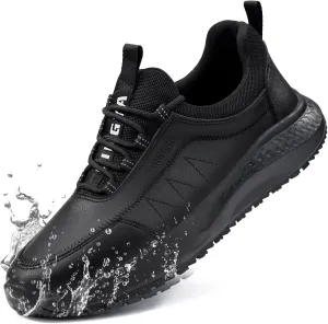 Non Slip Work Shoes for Men Women Breathable Mens Work Shoes Lightweight Water Resistant Walking Sneakers Chef Kitchen Slip Resistant Comfortable Restaurant Food Service Sneakers Casual