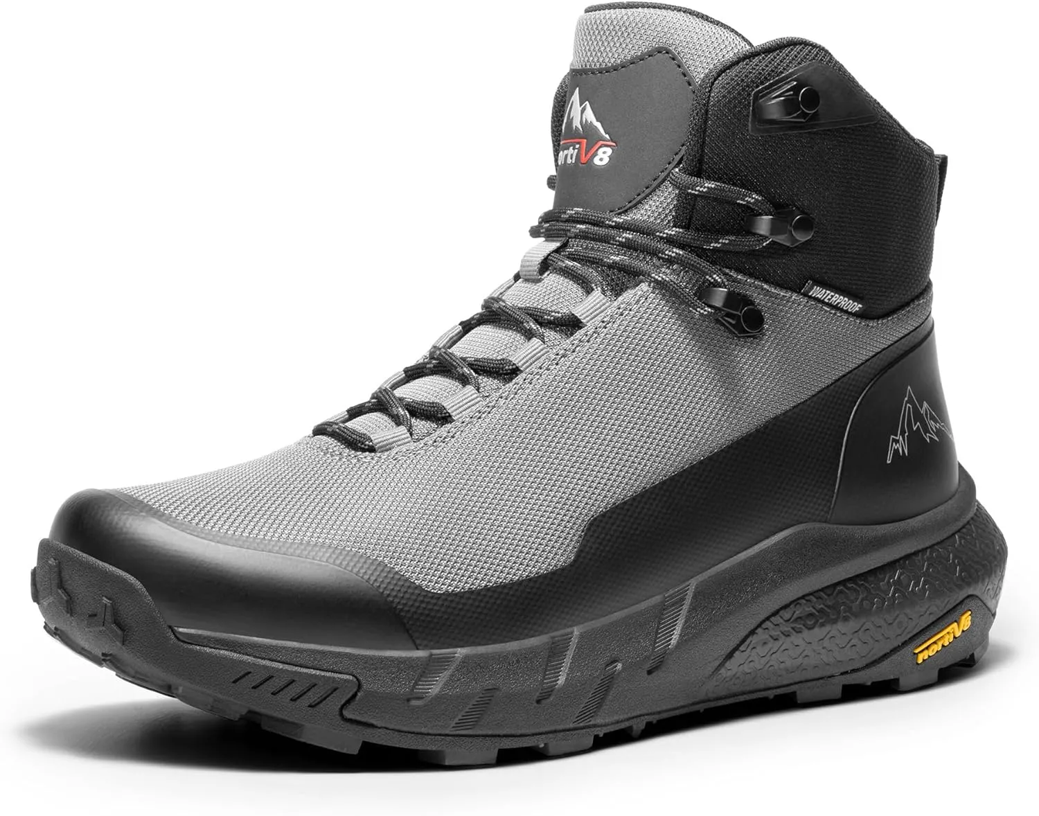 NORTIV 8 Men's Mid Waterproof Hiking Boots Outdoor Lightweight Breathable Trekking Camping Mountaineering Shoes HydroTrek