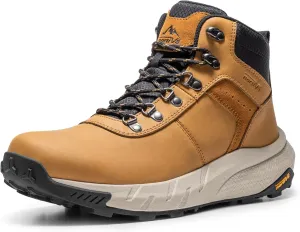 NORTIV 8 Men's Waterproof Hiking Boots Lightweight Outdoor Mid Trekking Leather Shoes DriftShield