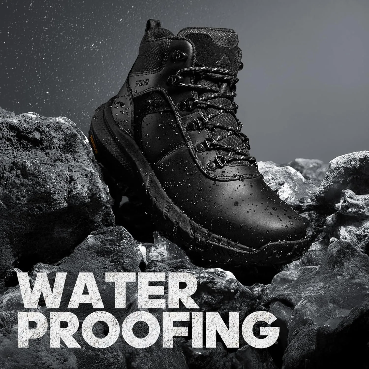 NORTIV 8 Men's Waterproof Hiking Boots Lightweight Outdoor Mid Trekking Leather Shoes DriftShield