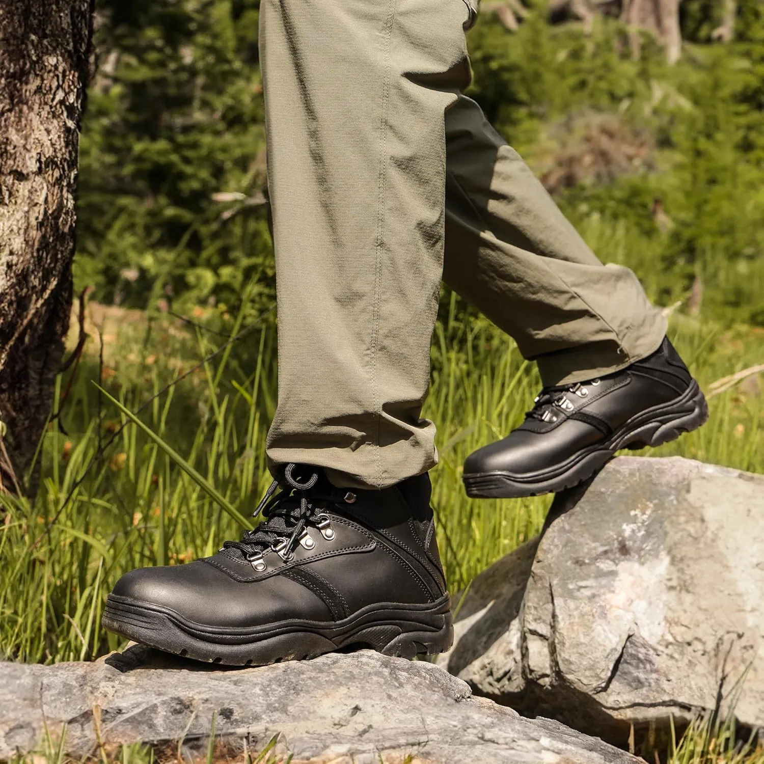 NORTIV 8 Men's Waterproof Work Boots Outdoor Hiking Mountaineering Trekking Leather Shoes
