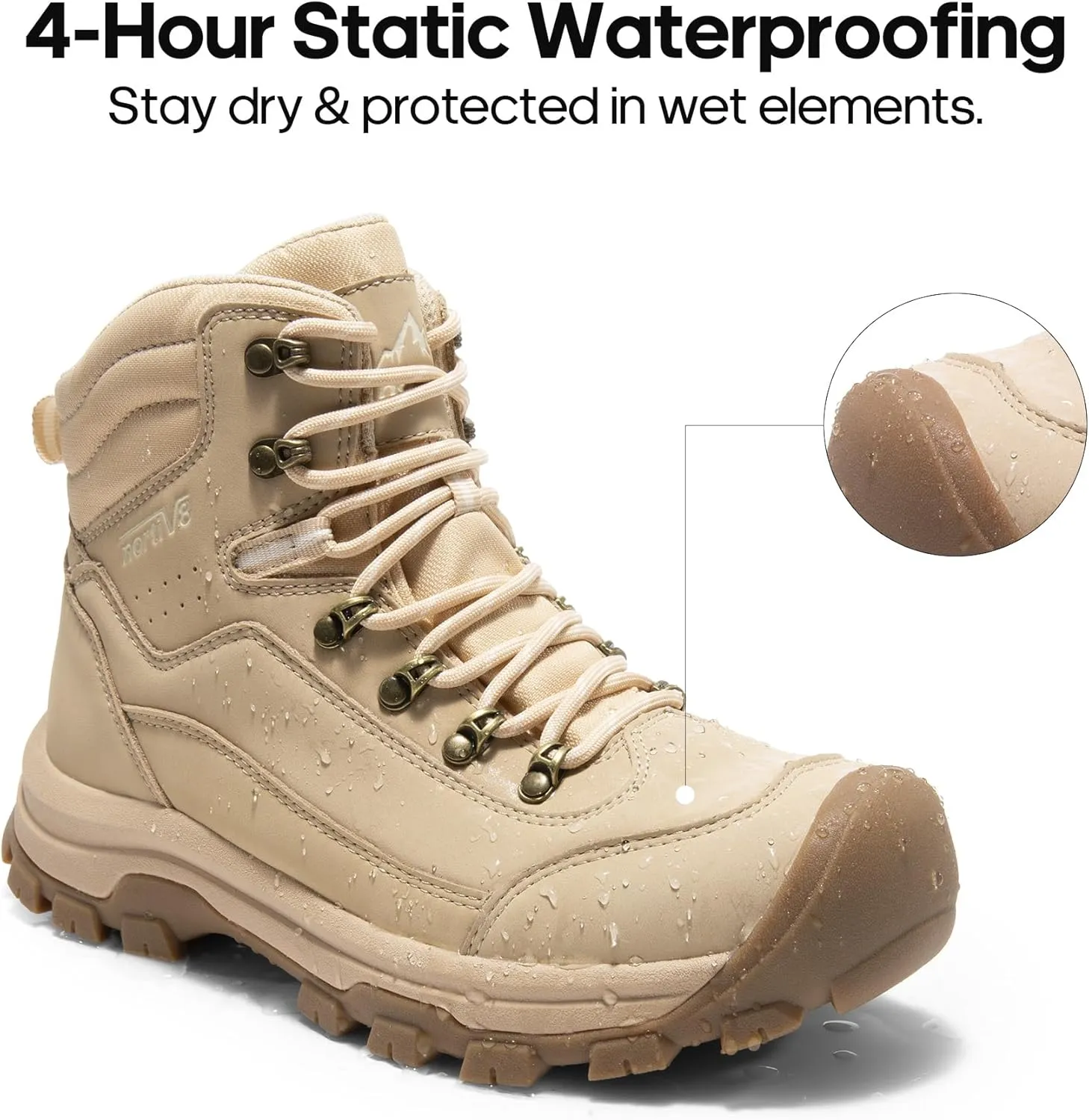 NORTIV 8 Women's Hiking Boots Waterproof Trekking Camping Trail Backpacking Boots for Outdoor