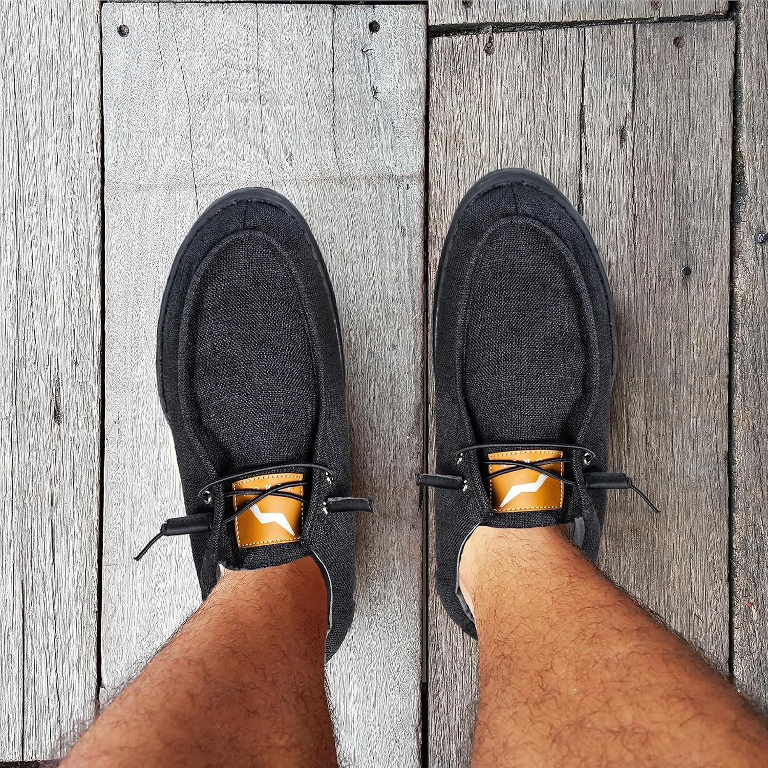 NORTY Men's Grey Low Ankle Chukka Loafers - Casual Shoes for Men - Elastic Lace-Up Loafers