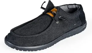 NORTY Men's Grey Low Ankle Chukka Loafers - Casual Shoes for Men - Elastic Lace-Up Loafers