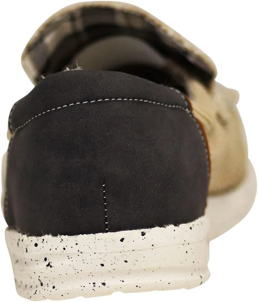 NORTY Men's Grey Low Ankle Chukka Loafers - Casual Shoes for Men - Elastic Lace-Up Loafers