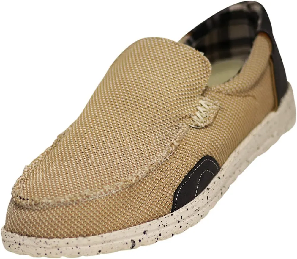 NORTY Men's Grey Low Ankle Chukka Loafers - Casual Shoes for Men - Elastic Lace-Up Loafers