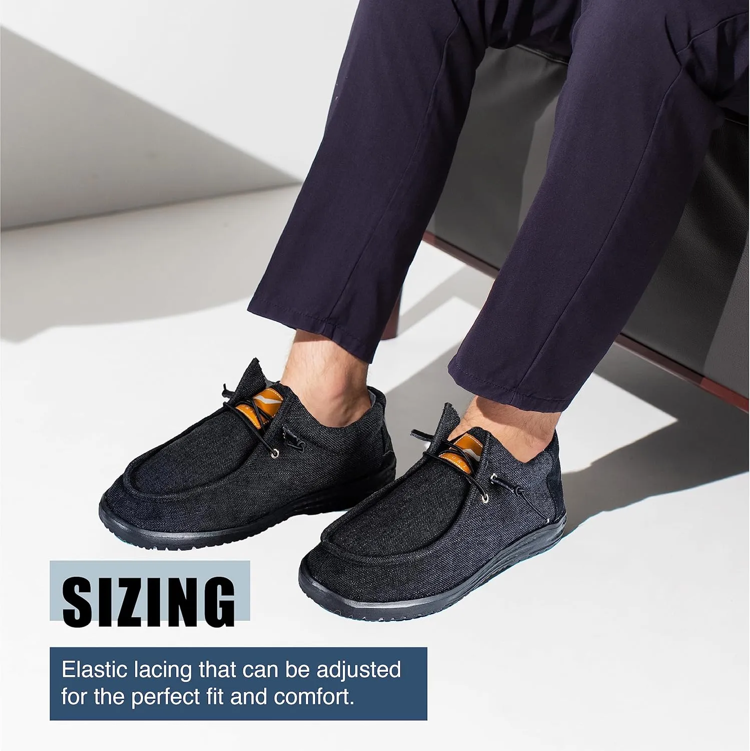 NORTY Men's Grey Low Ankle Chukka Loafers - Casual Shoes for Men - Elastic Lace-Up Loafers