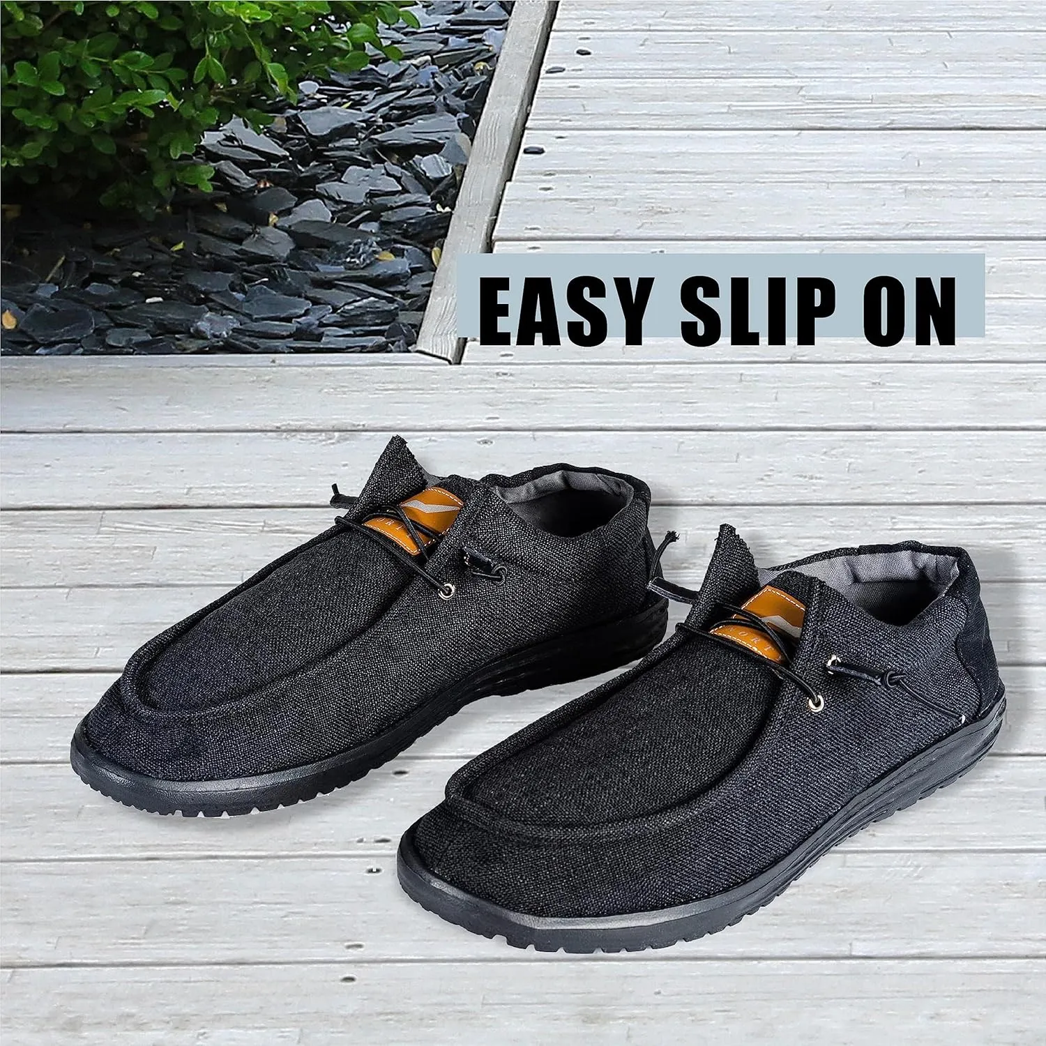 NORTY Men's Grey Low Ankle Chukka Loafers - Casual Shoes for Men - Elastic Lace-Up Loafers