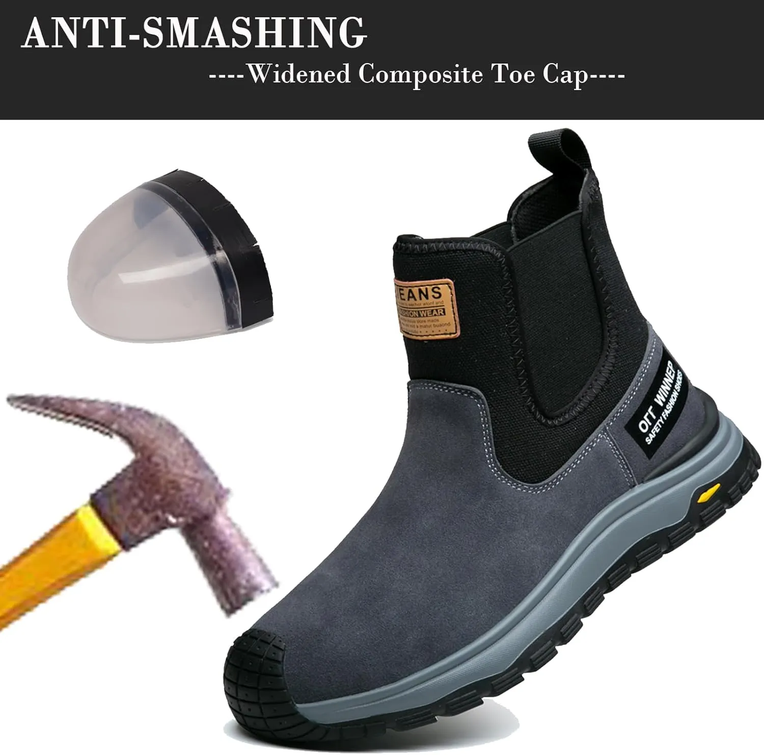 Nutropa Welding Work Boots for Men Composite Toe Safety Boots Non Slip Steel Toe Work Shoes Lightweight Construction Welder Boots