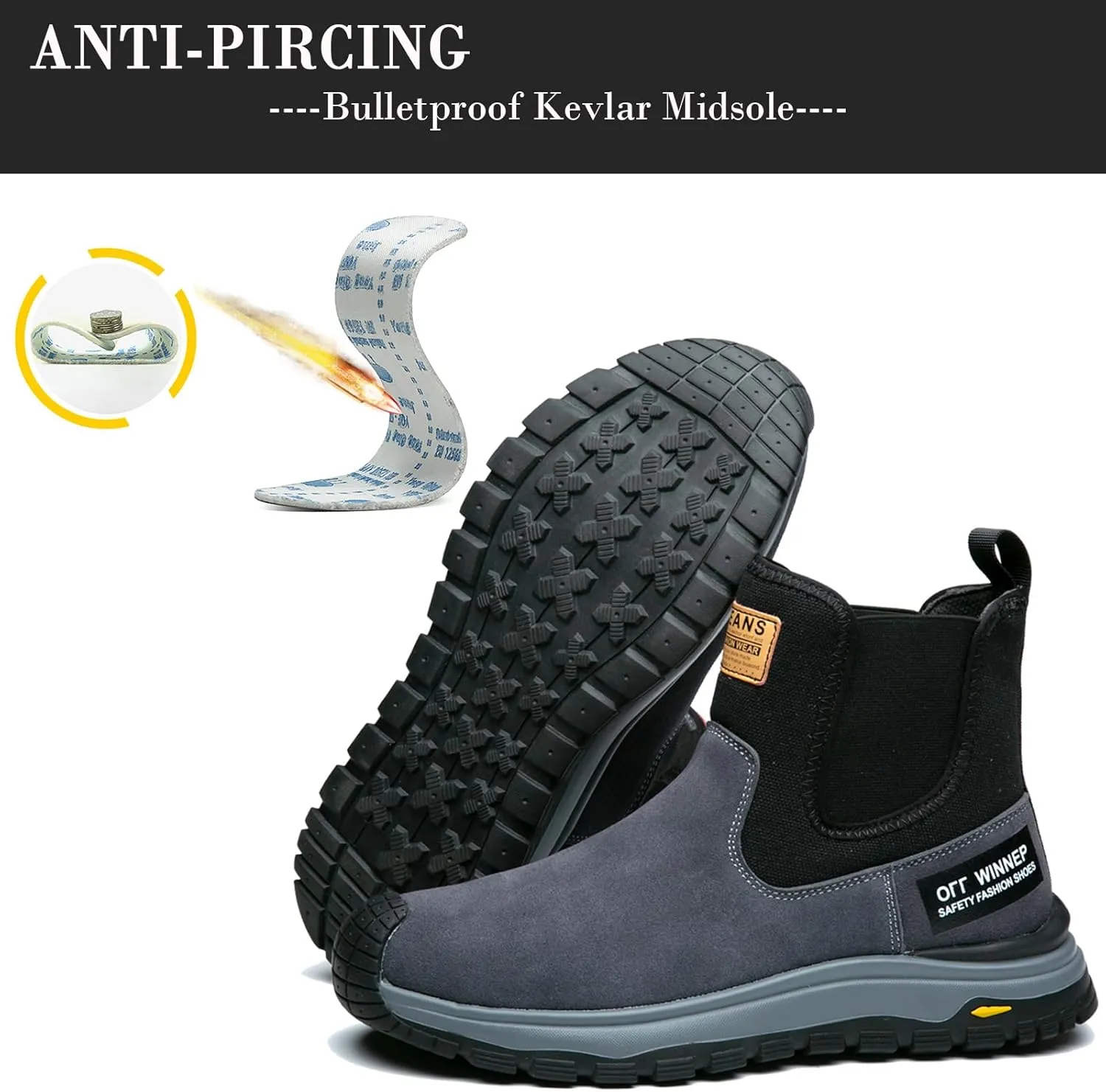 Nutropa Welding Work Boots for Men Composite Toe Safety Boots Non Slip Steel Toe Work Shoes Lightweight Construction Welder Boots