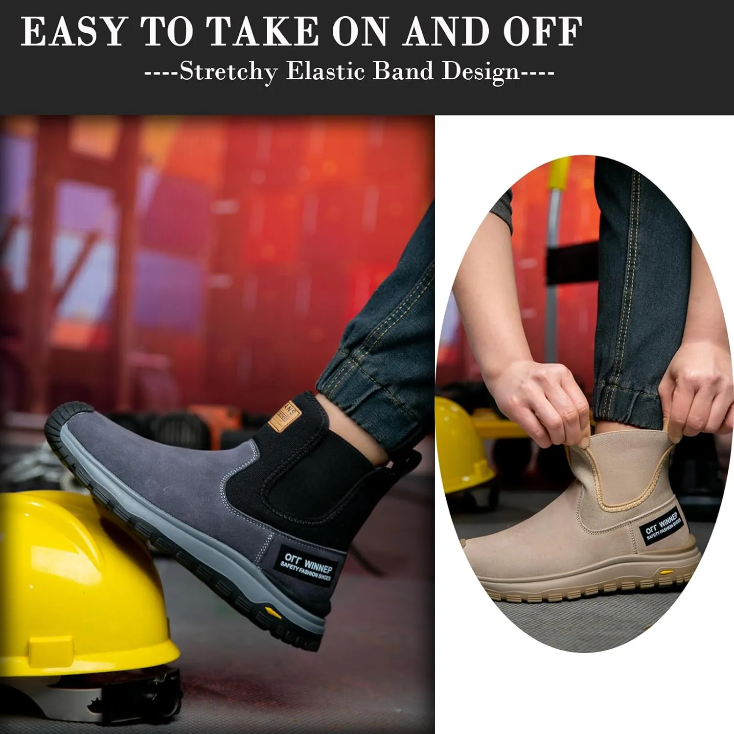 Nutropa Welding Work Boots for Men Composite Toe Safety Boots Non Slip Steel Toe Work Shoes Lightweight Construction Welder Boots
