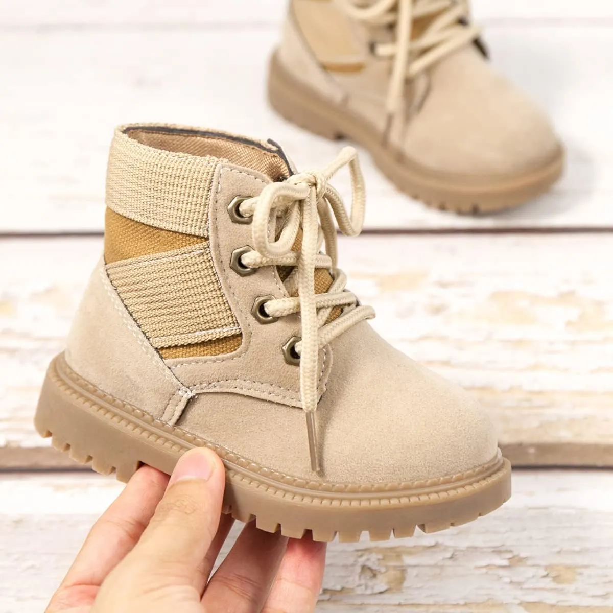 Oamico Toddler Boys Girls Hiking Boots Little Kid Work Boots Outdoor Non Slip Lace Up Winter Snow Ankle Boots