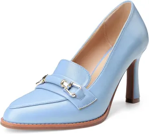Oh Mispares Women’s Stiletto High Heel Pumps Pointed Toe Slip-on Loafers Shoes for Office Work Casual Daily Life Party 3.5 Inches Heels
