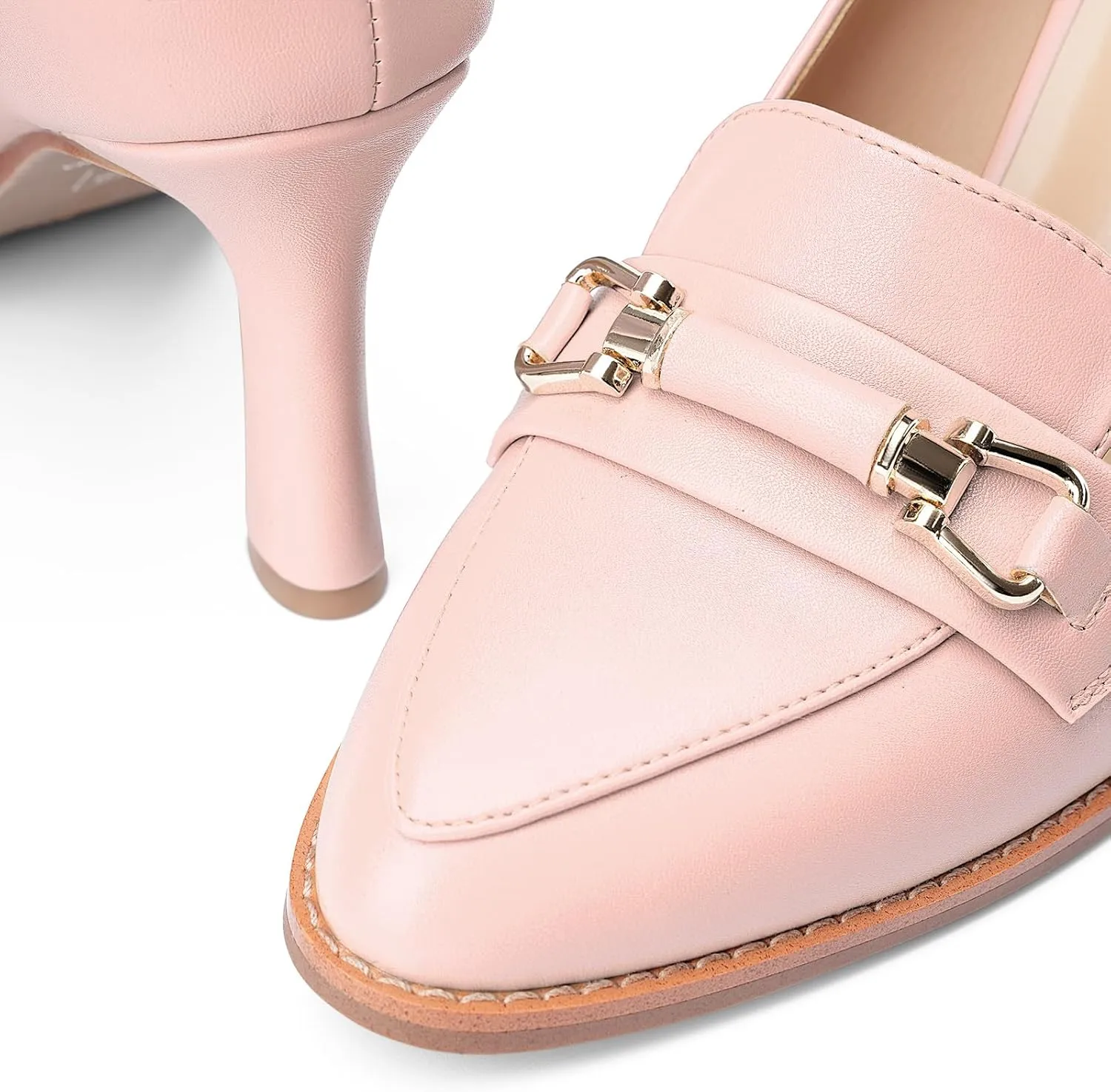 Oh Mispares Women’s Stiletto High Heel Pumps Pointed Toe Slip-on Loafers Shoes for Office Work Casual Daily Life Party 3.5 Inches Heels
