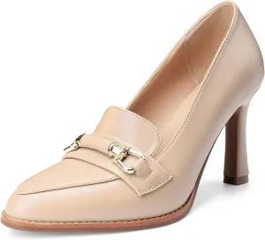 Oh Mispares Women’s Stiletto High Heel Pumps Pointed Toe Slip-on Loafers Shoes for Office Work Casual Daily Life Party 3.5 Inches Heels