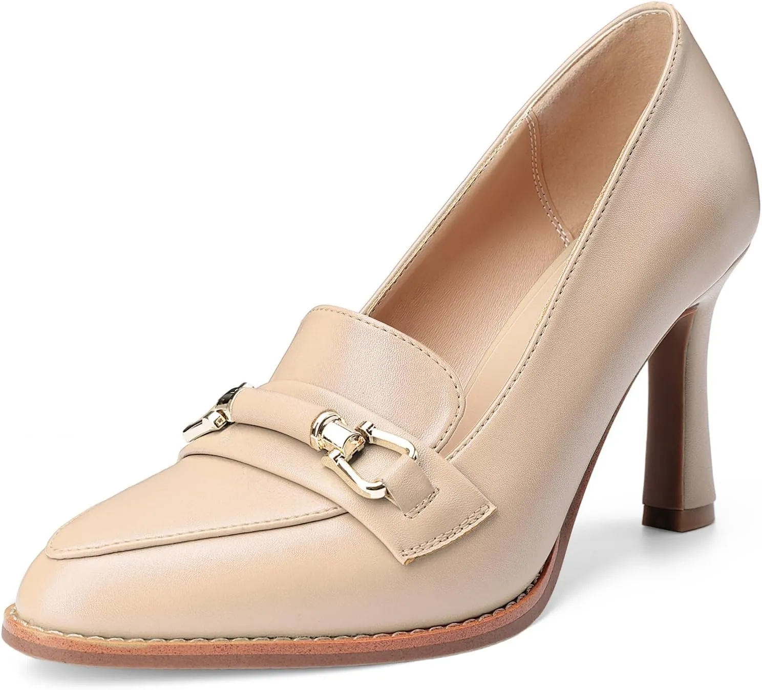 Oh Mispares Women’s Stiletto High Heel Pumps Pointed Toe Slip-on Loafers Shoes for Office Work Casual Daily Life Party 3.5 Inches Heels