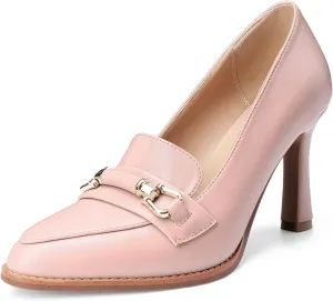 Oh Mispares Women’s Stiletto High Heel Pumps Pointed Toe Slip-on Loafers Shoes for Office Work Casual Daily Life Party 3.5 Inches Heels