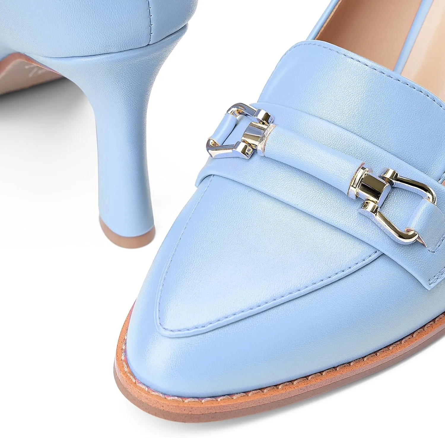 Oh Mispares Women’s Stiletto High Heel Pumps Pointed Toe Slip-on Loafers Shoes for Office Work Casual Daily Life Party 3.5 Inches Heels