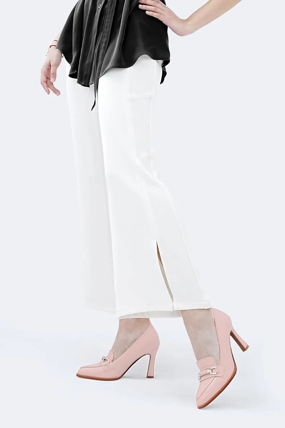 Oh Mispares Women’s Stiletto High Heel Pumps Pointed Toe Slip-on Loafers Shoes for Office Work Casual Daily Life Party 3.5 Inches Heels