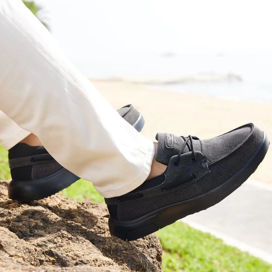 OrthoComfoot Men's Orthopedic Slip-On Loafers Walking Shoes: Casual Canvas Plantar Fasciitis Loafers with Arch Support, Comfortable Orthotic Shoes for Foot and Heel Pain Relief