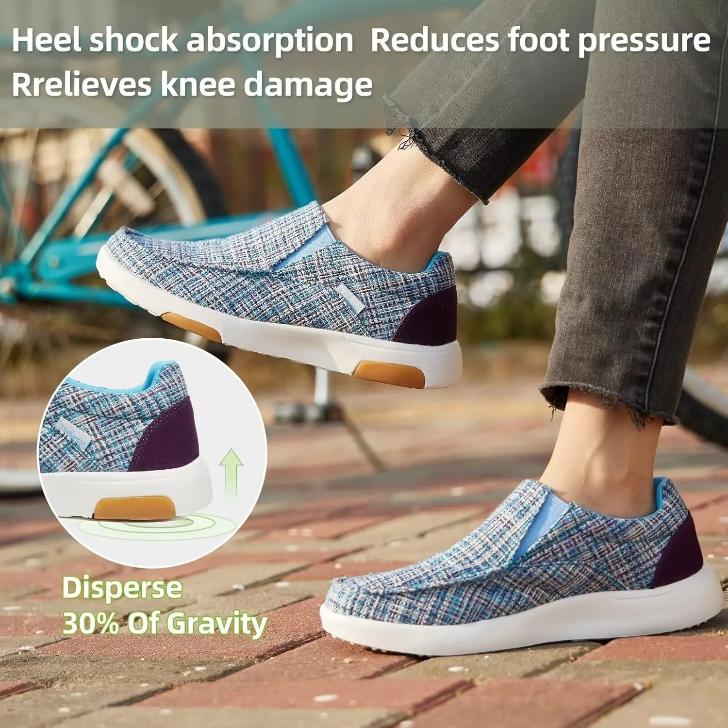 OrthoComfoot Women's Orthopedic Comfortable Walking Shoes, Casual Arch Support Slip-On Shoes for Plantar Fasciitis, Breathable Orthotic Loafers for Foot and Heel Pain Relief