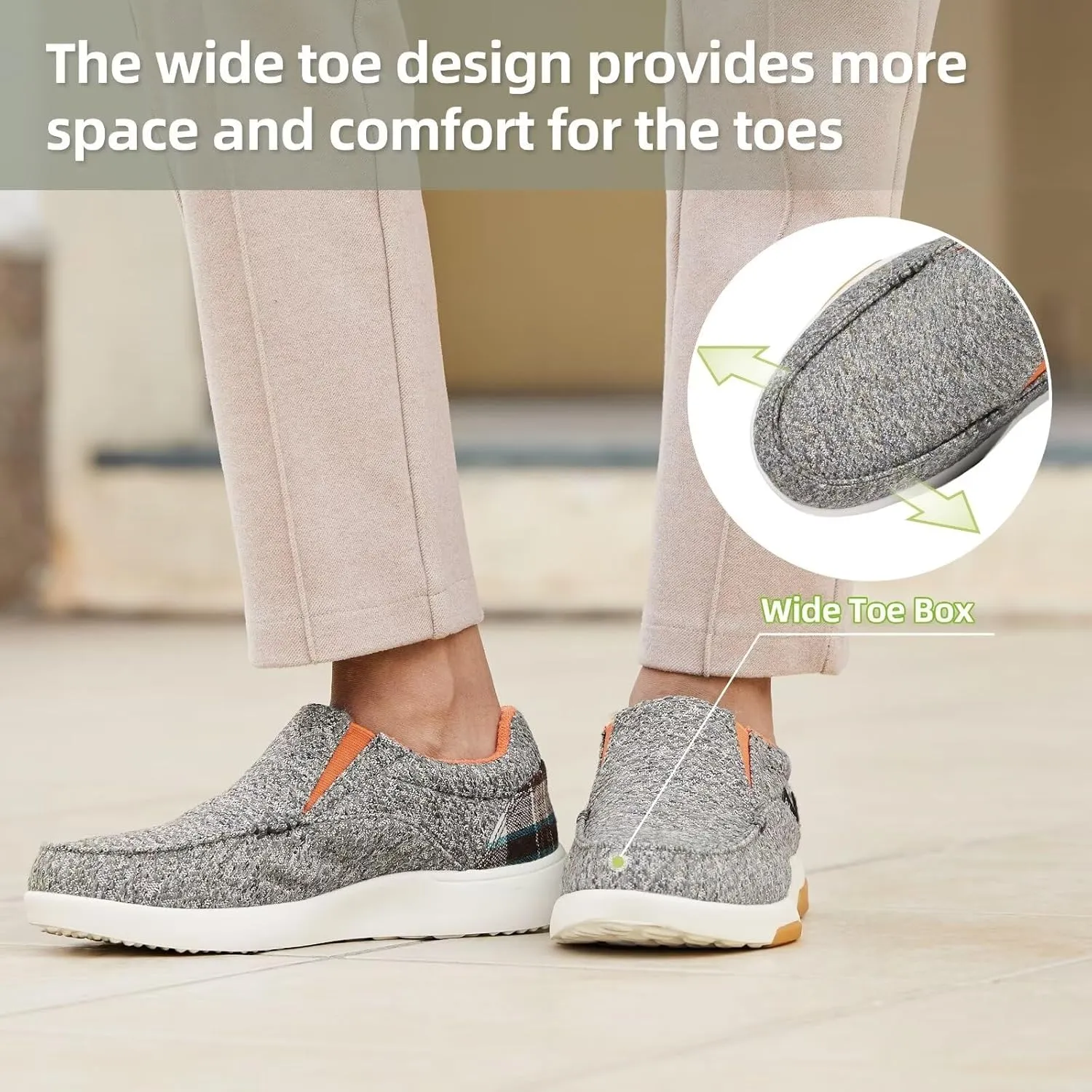 OrthoComfoot Women's Orthopedic Comfortable Walking Shoes, Casual Arch Support Slip-On Shoes for Plantar Fasciitis, Breathable Orthotic Loafers for Foot and Heel Pain Relief