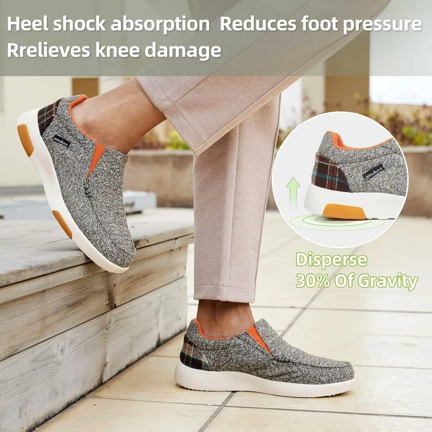 OrthoComfoot Women's Orthopedic Comfortable Walking Shoes, Casual Arch Support Slip-On Shoes for Plantar Fasciitis, Breathable Orthotic Loafers for Foot and Heel Pain Relief