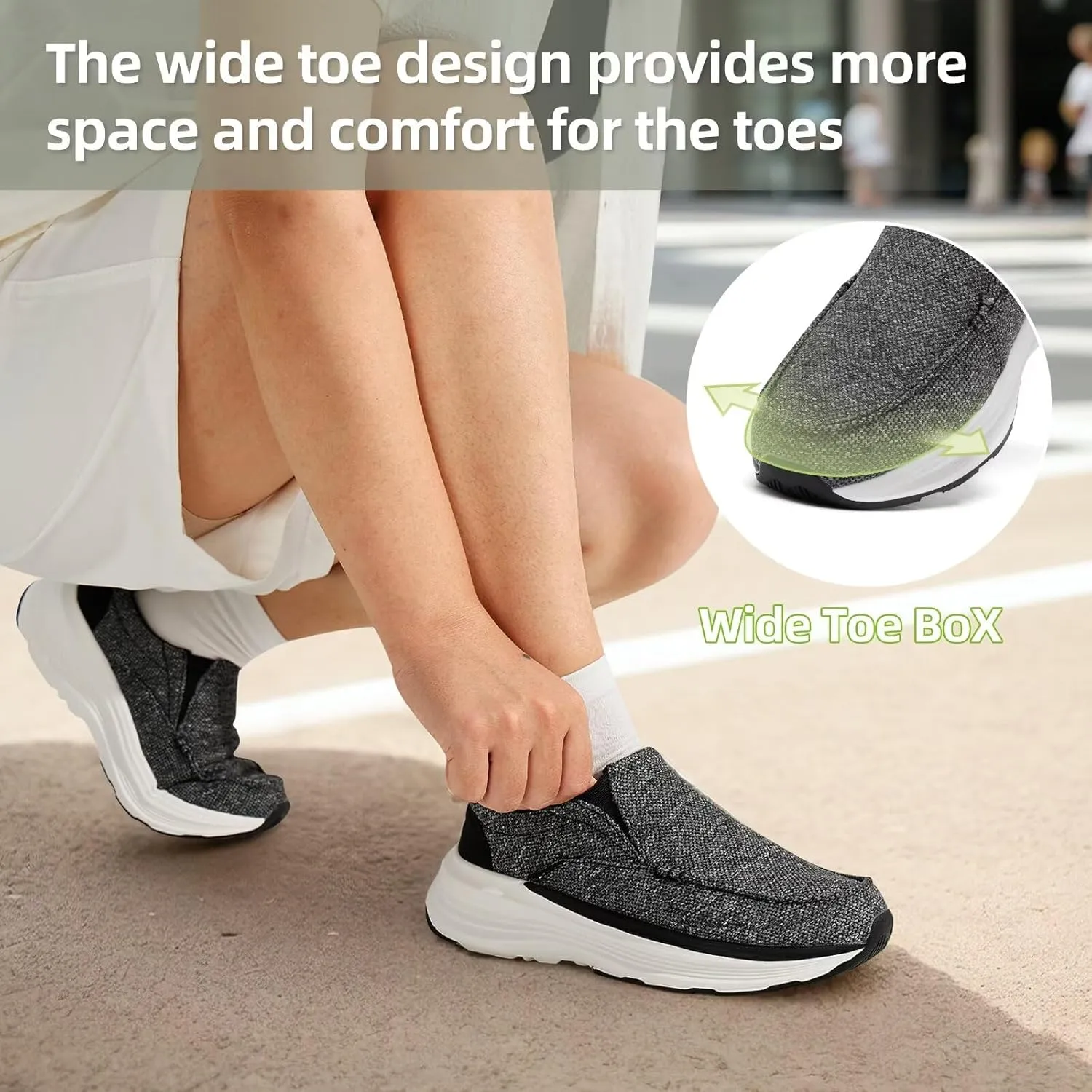 OrthoComfoot Women's Orthopedic Comfortable Walking Shoes, Casual Arch Support Slip-On Shoes for Plantar Fasciitis, Breathable Orthotic Loafers for Foot and Heel Pain Relief