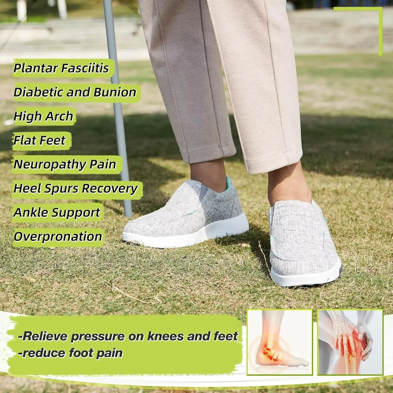 OrthoComfoot Women's Orthopedic Slip-On Loafers Walking Shoes: Comfortable Plantar Fasciitis Loafers with Arch Support for Flat Feet, Casual Orthotic Shoes for Foot and Heel Pain Relief