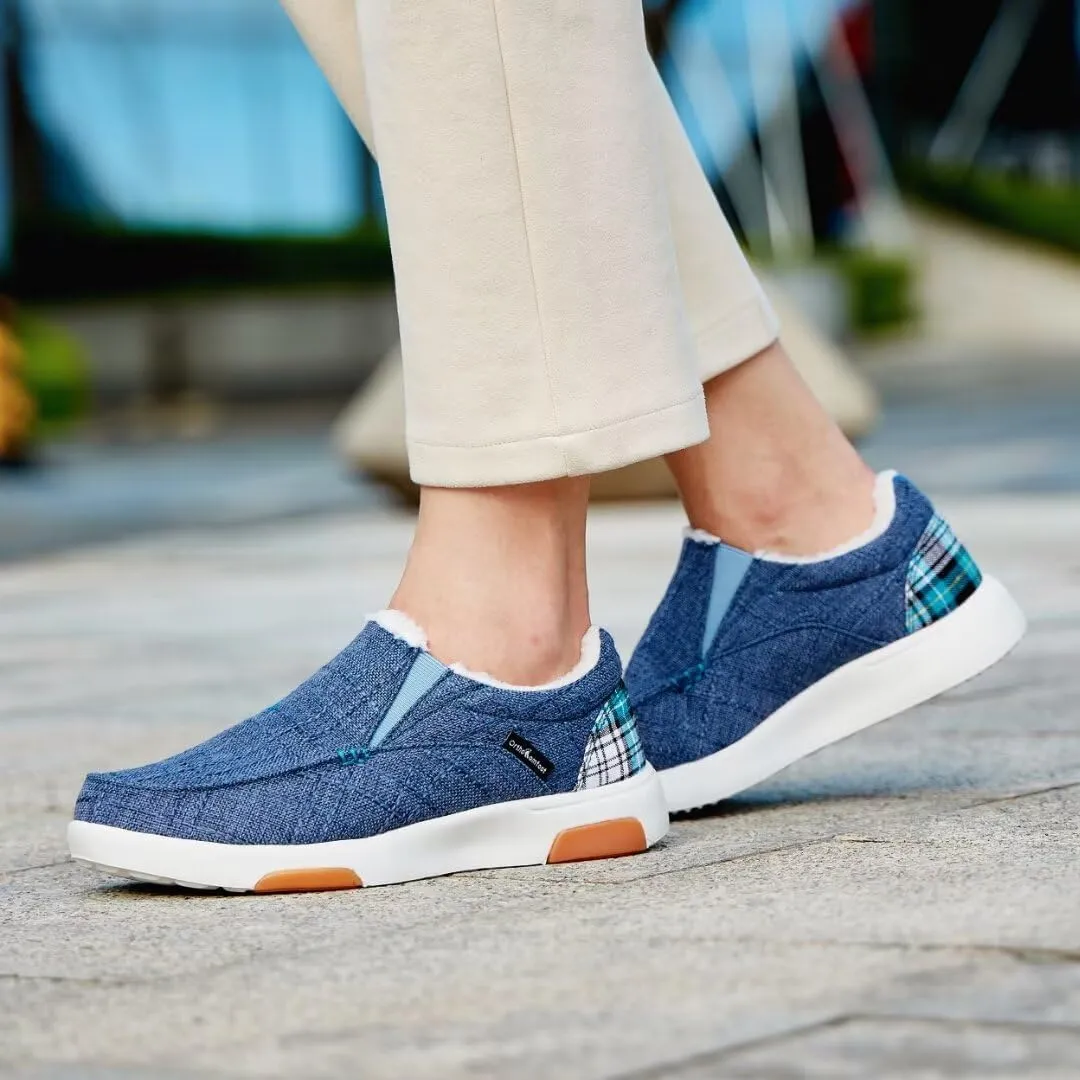 OrthoComfoot Women's Orthopedic Slip-On Loafers Walking Shoes: Comfortable Plantar Fasciitis Loafers with Arch Support for Flat Feet, Casual Orthotic Shoes for Foot and Heel Pain Relief
