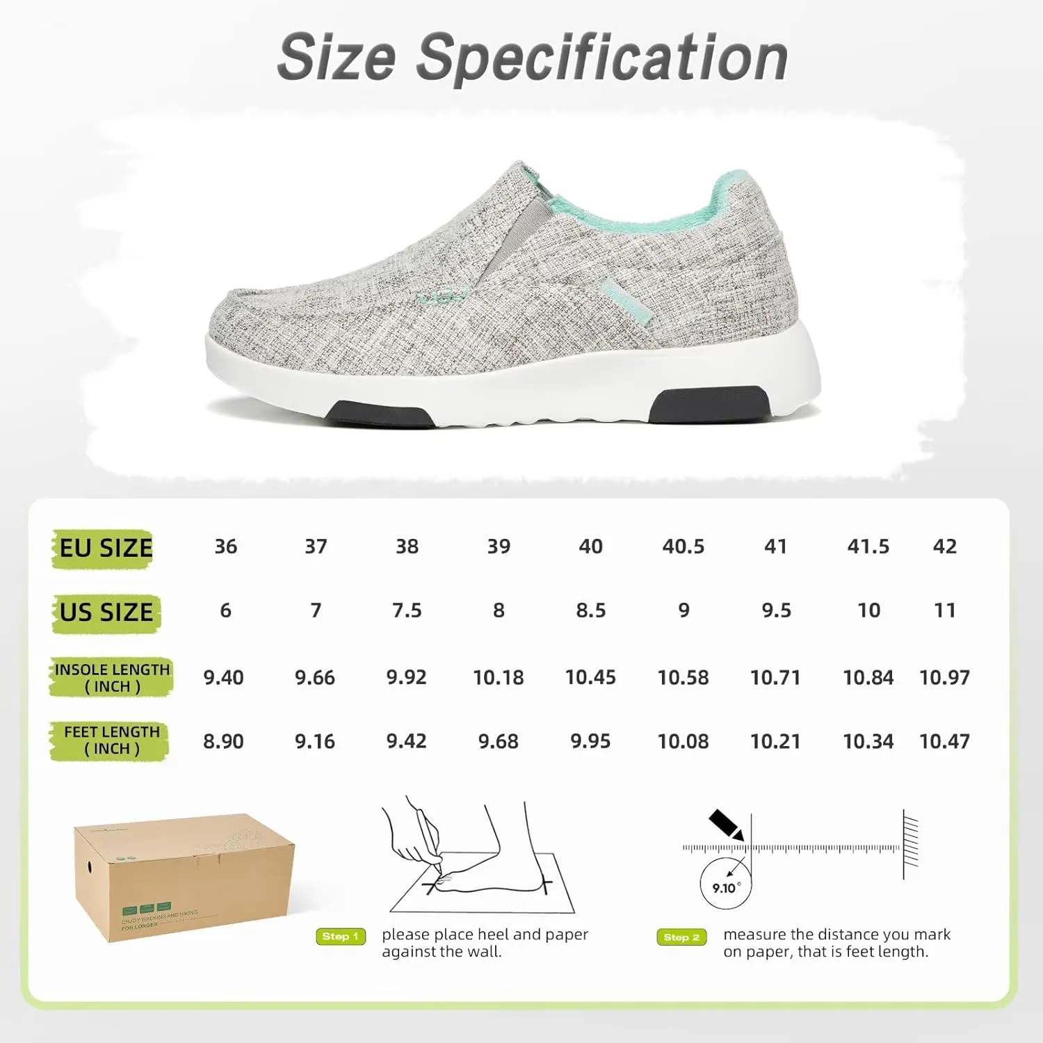 OrthoComfoot Women's Orthopedic Slip-On Loafers Walking Shoes: Comfortable Plantar Fasciitis Loafers with Arch Support for Flat Feet, Casual Orthotic Shoes for Foot and Heel Pain Relief
